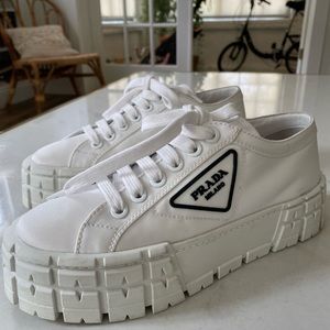 PRADA LUG SOLE SNEAKER NYLON WHITE